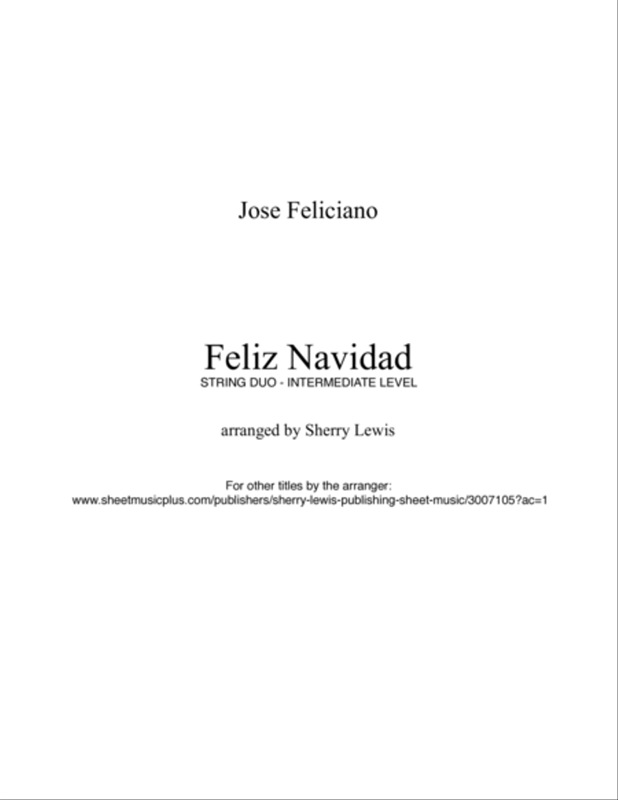 Feliz Navidad String Duet scores gallery preview page 2