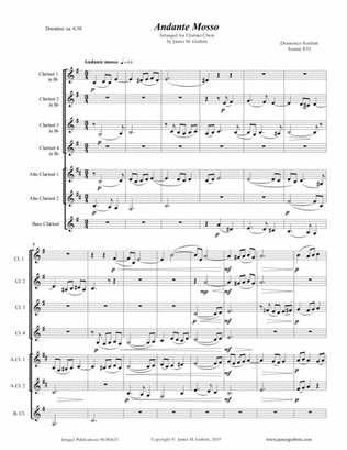 Scarlatti: Andante mosso for Clarinet Choir