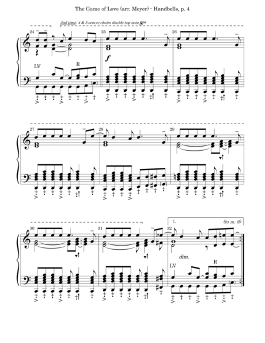 The Game Of Love Handbell Choir scores gallery preview page 4