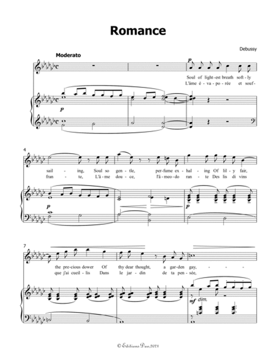 Romance, by Debussy, in G flat Major