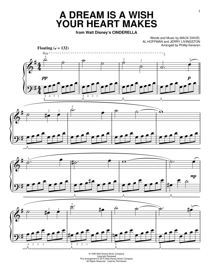 A Dream Is A Wish Your Heart Makes [Classical version] (from Cinderella) (arr. Phillip Keveren) Easy Piano scores gallery preview page 1