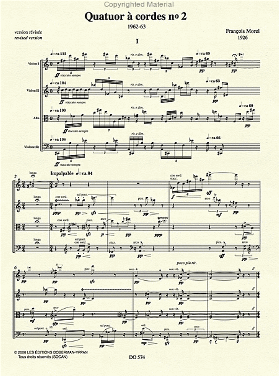Quatuor à cordes no. 2 String Quartet scores gallery preview page 2