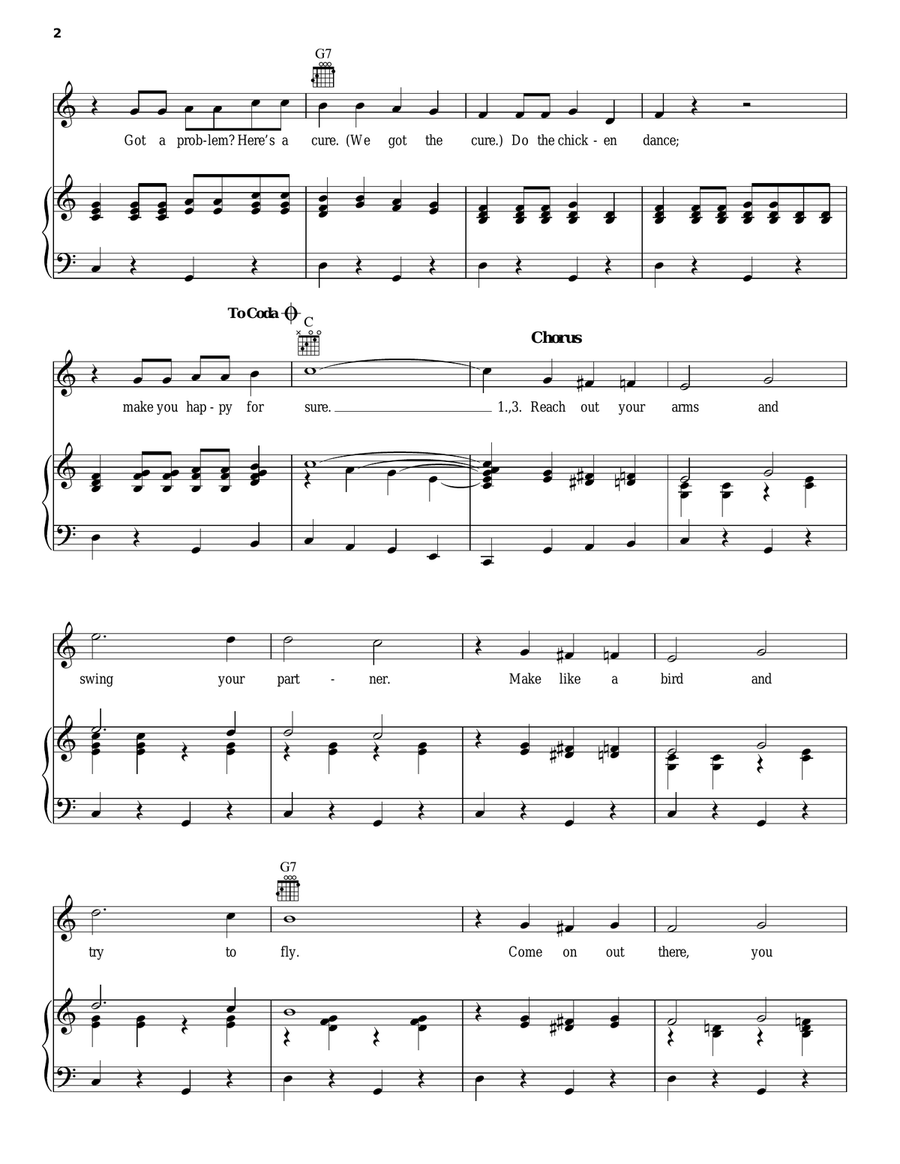 The Chicken Dance The Chicken Dance Piano, Vocal, Guitar scores gallery preview page 2