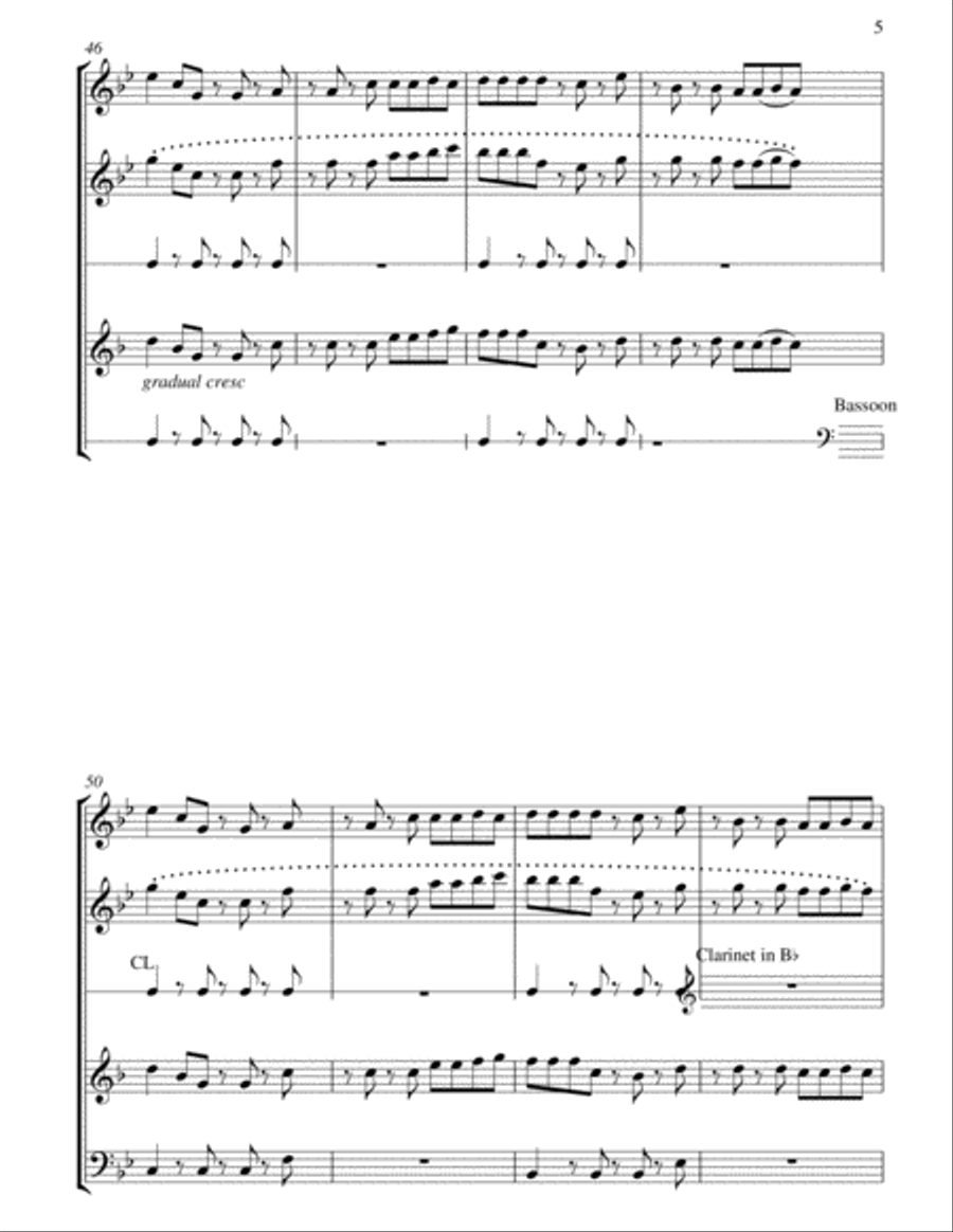 Take On Me Woodwind Quintet scores gallery preview page 6