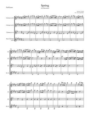 Spring - 3rd Movement (Antonio Vivaldi) for Clarinet Quartet