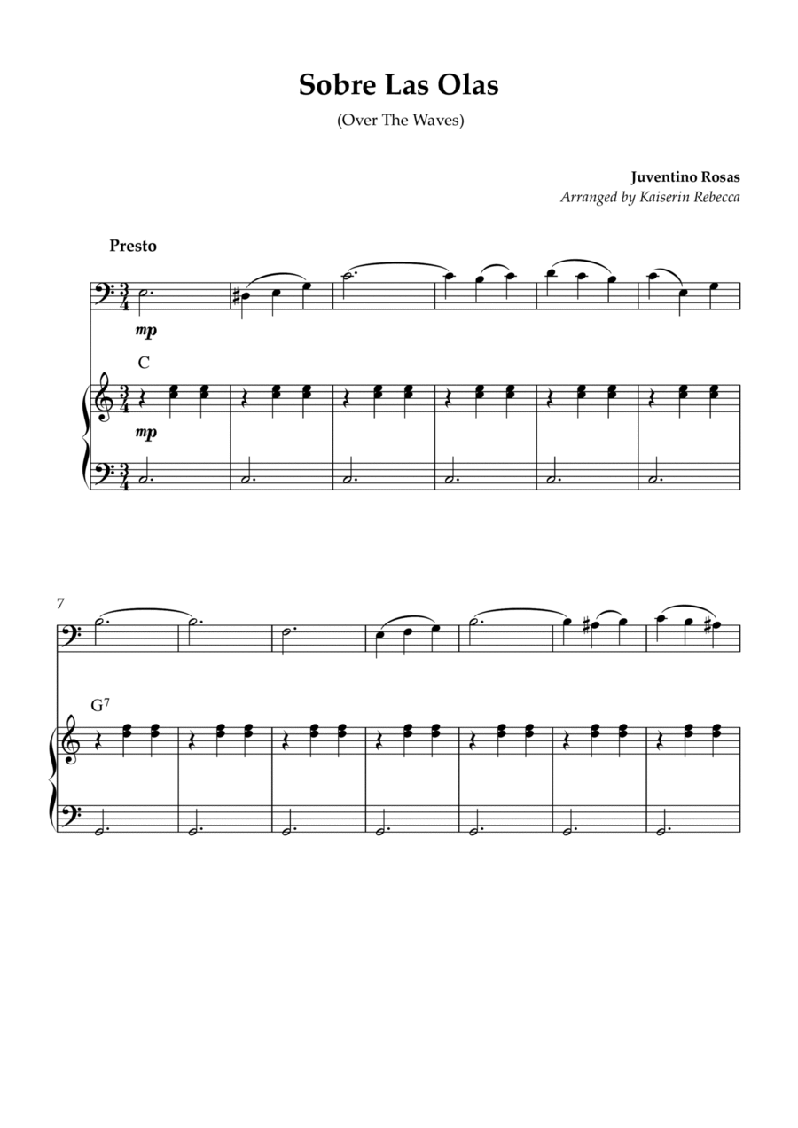 Sobre Las Olas (Over The Waves) Bassoon scores gallery preview page 1