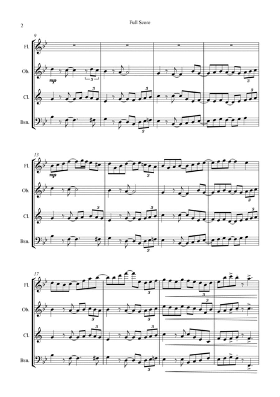 Pachelbel's Canon - in a Jazz Style - for Woodwind Quartet Pachelbel's Canon - in a Jazz Style - for Woodwind Quartet Woodwind Quartet scores gallery preview page 4