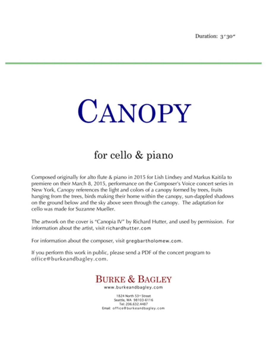 Canopy for cello & piano image number null