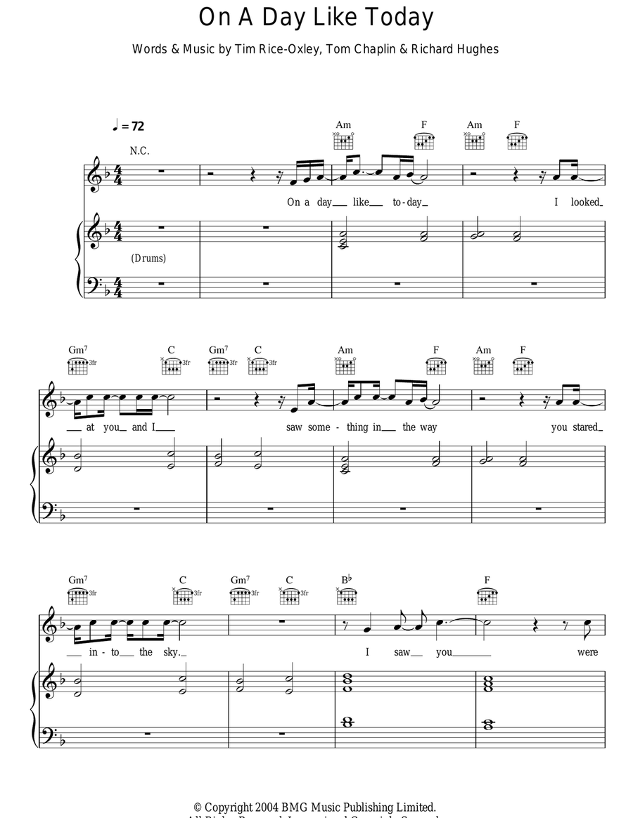 On A Day Like Today Acoustic Guitar scores gallery preview page 1