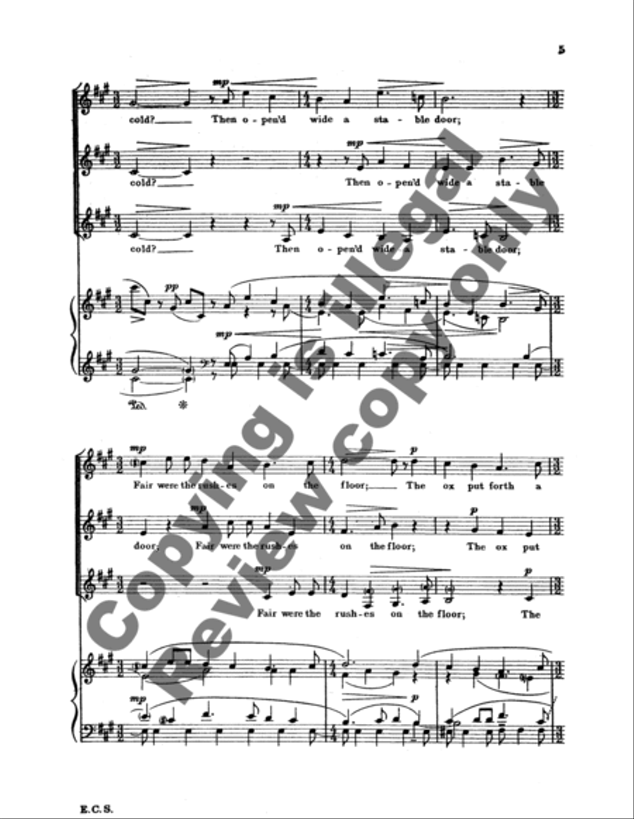 A Christmas Folk-Song (The Little Jesus Came to Town) SSA scores gallery preview page 8