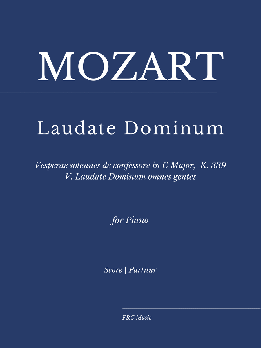 Mozart: Laudate Dominum - K. 339 - As played by Víkingur Ólafsson for Piano Solo Piano Solo scores gallery preview page 1