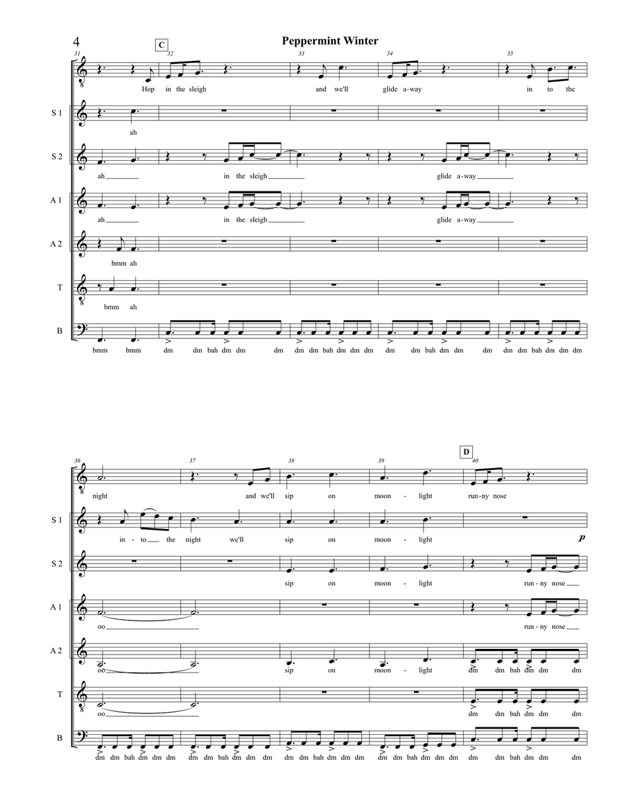 Peppermint Winter 4-Part scores gallery preview page 4