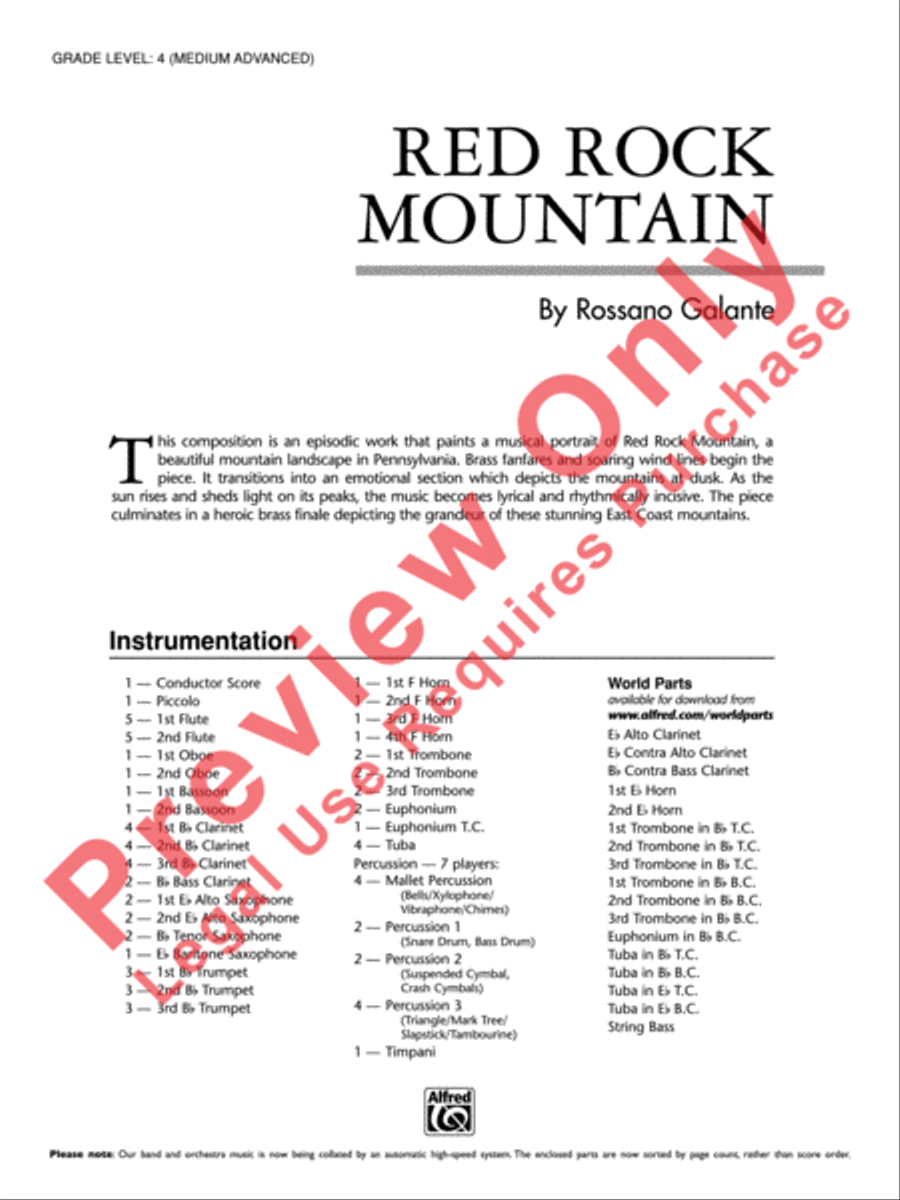Red Rock Mountain Concert Band scores gallery preview page 2