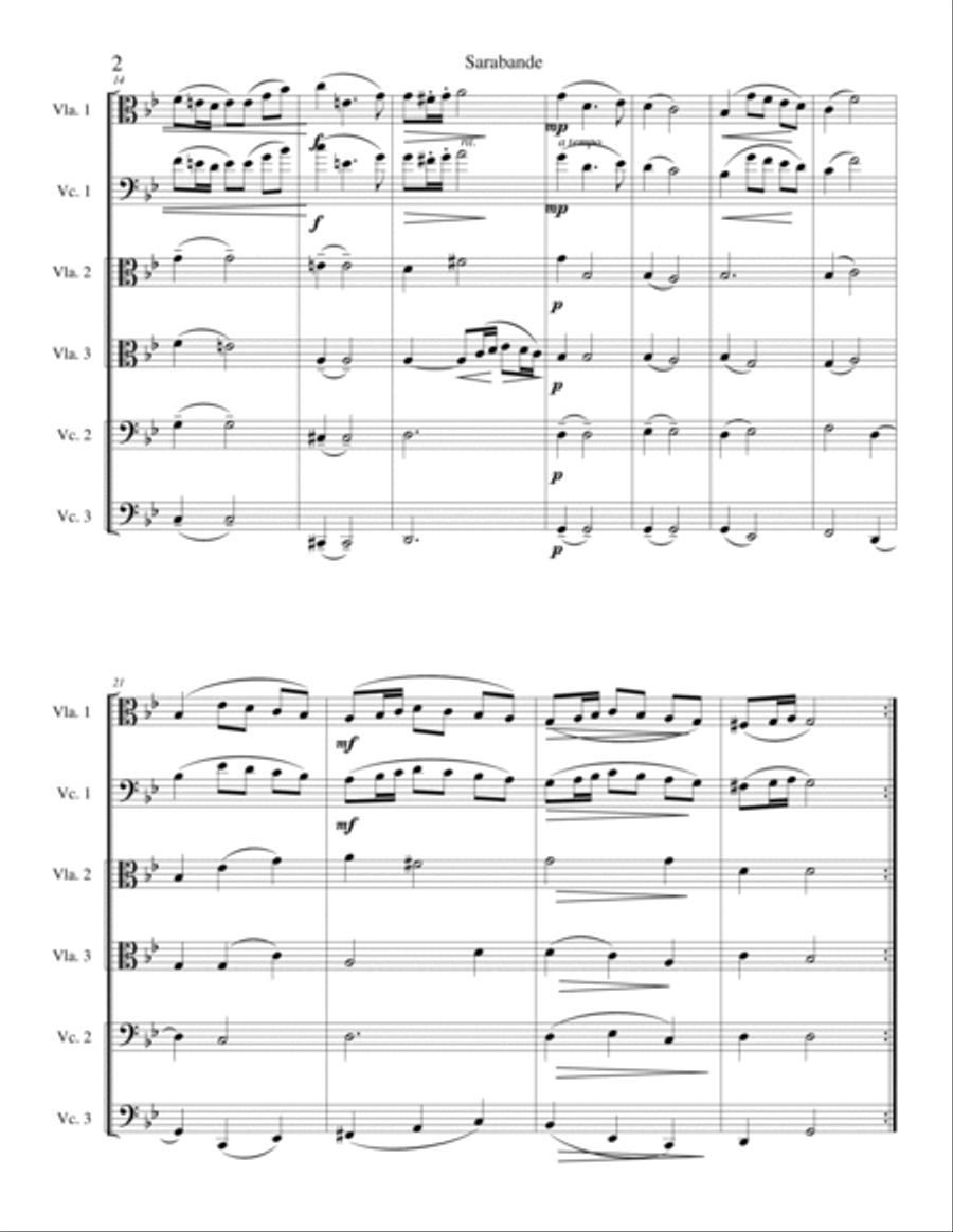 Sarabande Cello scores gallery preview page 2