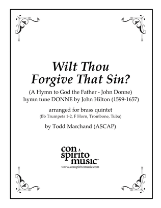 Wilt Thou Forgive That Sin? (DONNE) - brass quintet