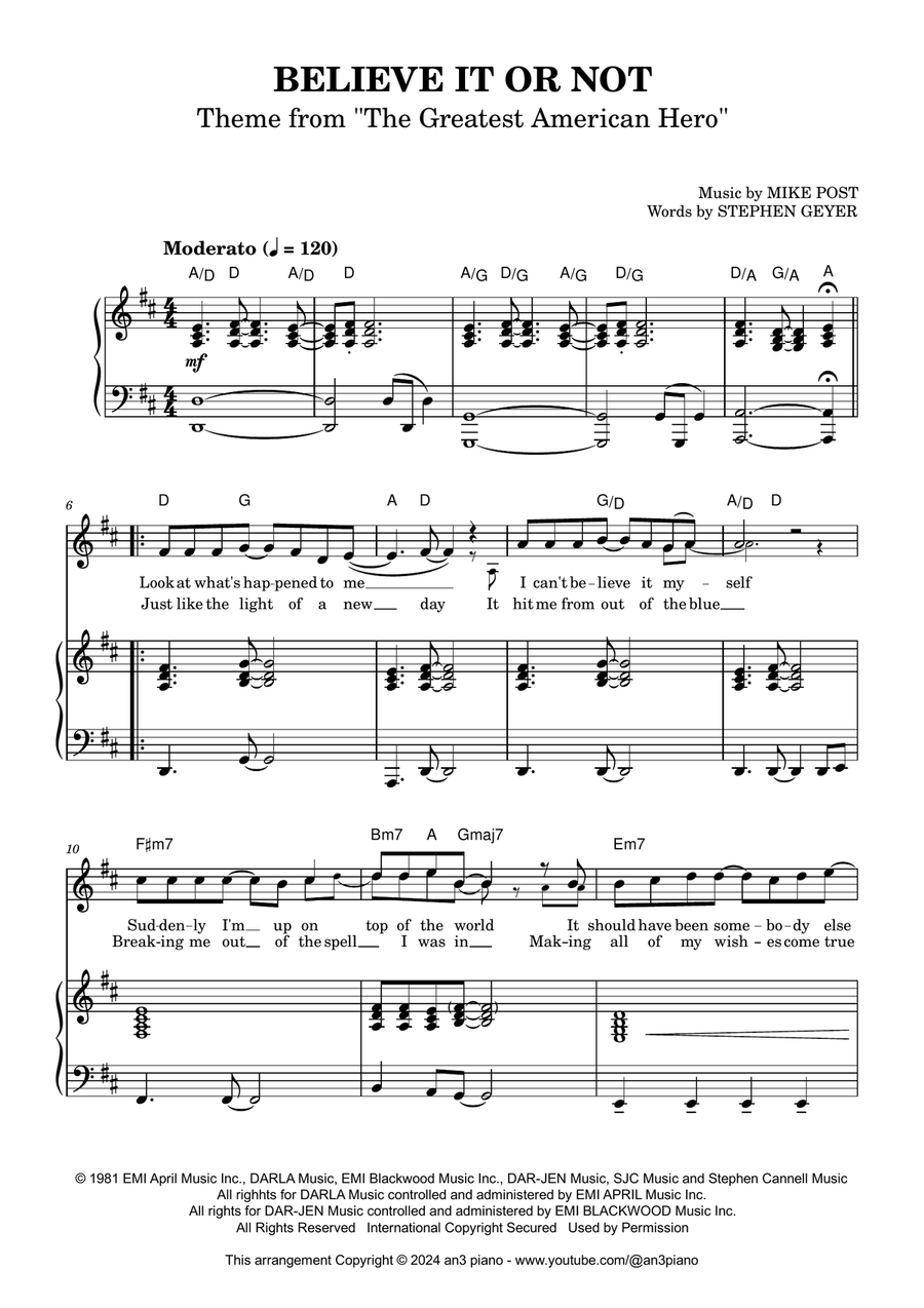 Believe It Or Not (theme From 