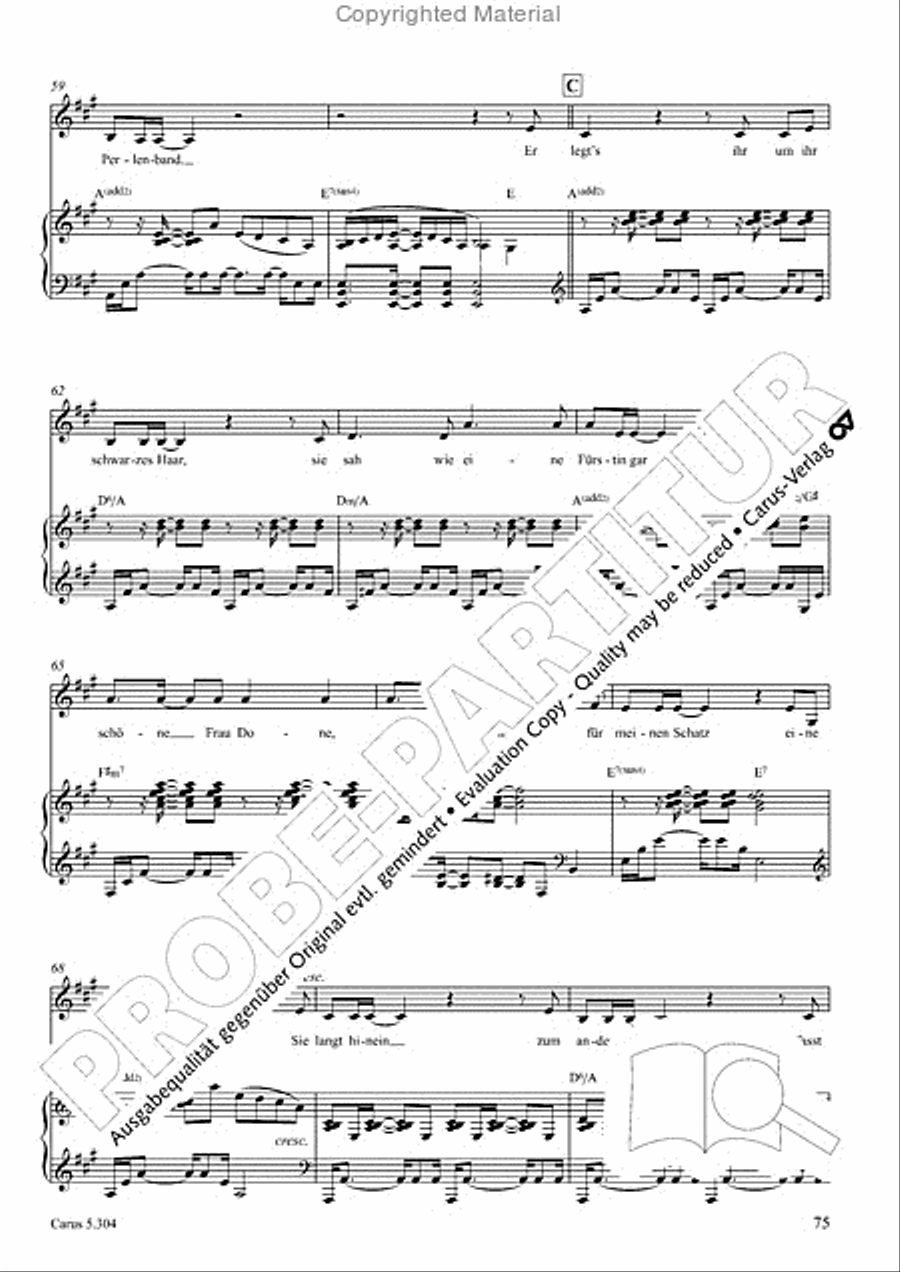 Schindler: Rosenzeit. Ein Liederzyklus uber die Liebe. Chansons fur Singstimme und Klavier Piano scores gallery preview page 76