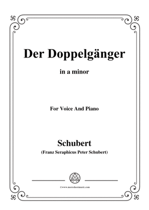 Book cover for Schubert-Doppelgänger in a minor,for voice and piano