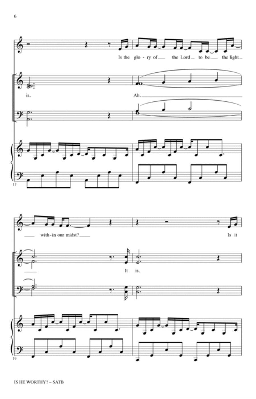 Is He Worthy? (arr. Heather Sorenson) 4-Part scores gallery preview page 5