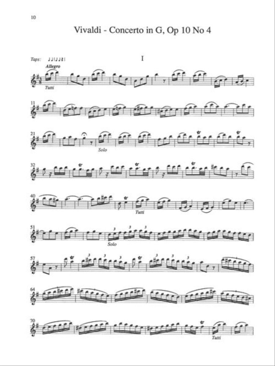 Vivaldi Flute Concerti in D Major (RV429); G Major (RV435); A Minor (RV440) Flute Solo scores gallery preview page 5