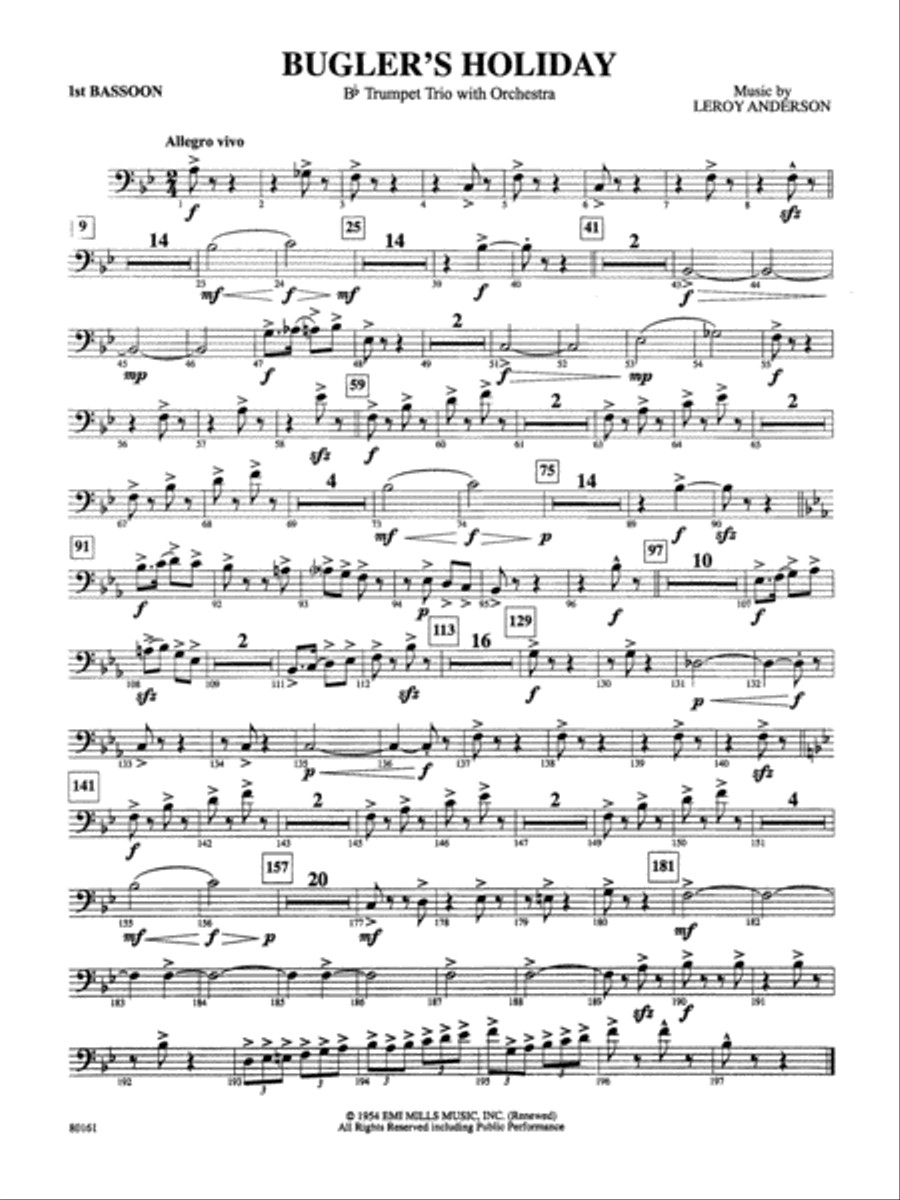 Bugler's Holiday: Bassoon Full Orchestra scores gallery preview page 1