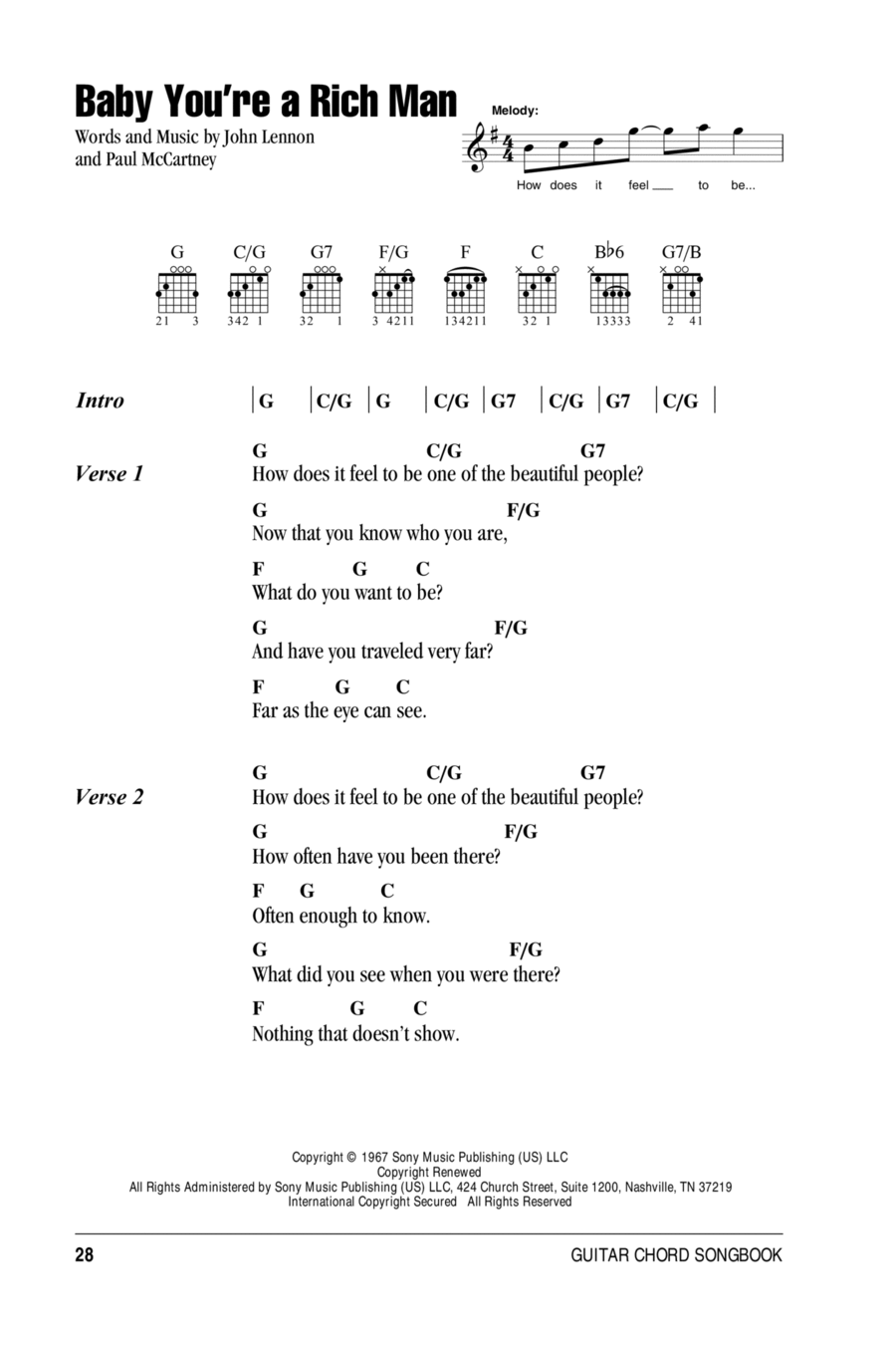 Baby You're A Rich Man Acoustic Guitar scores gallery preview page 1