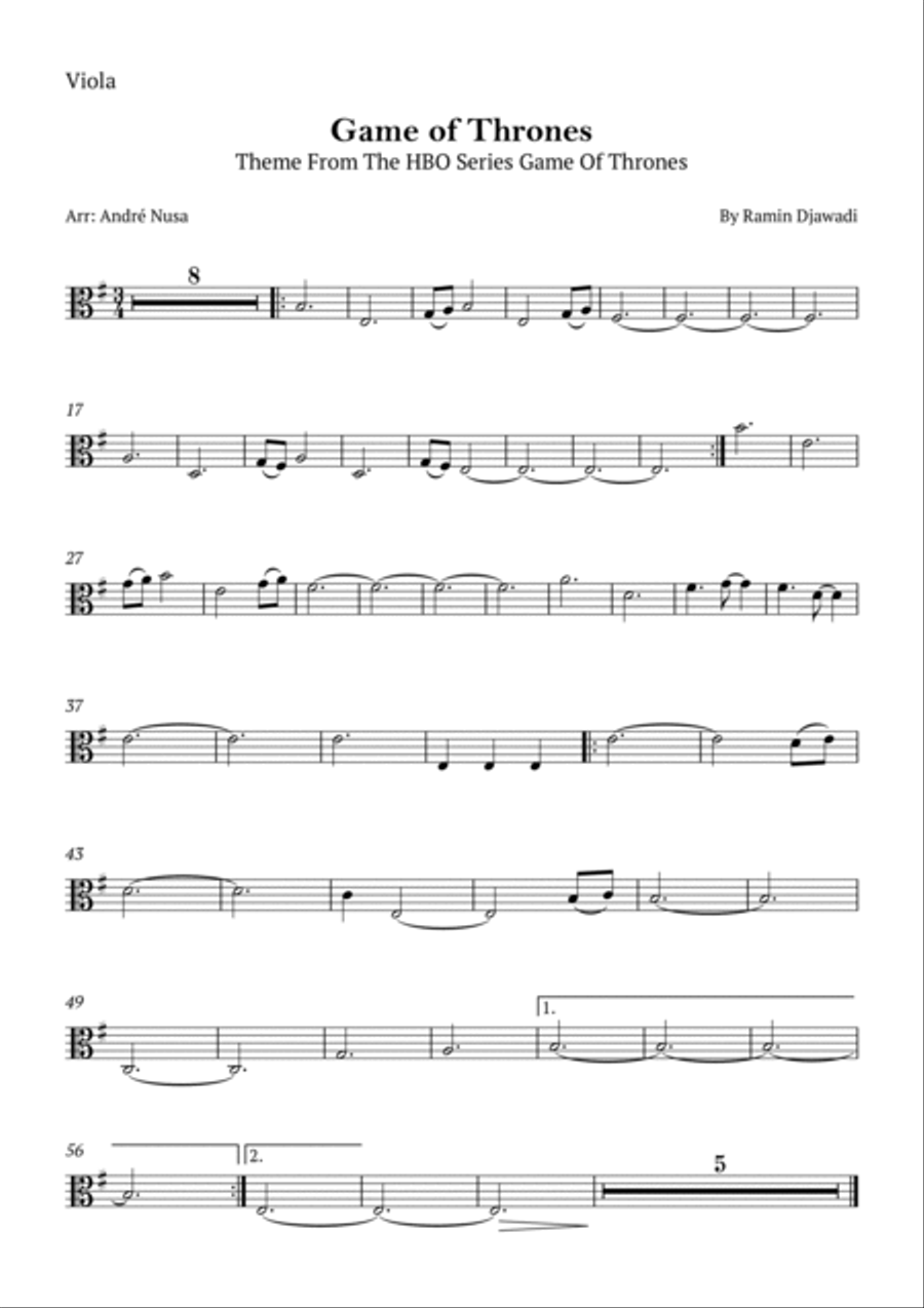 Game Of Thrones String Duet scores gallery preview page 4