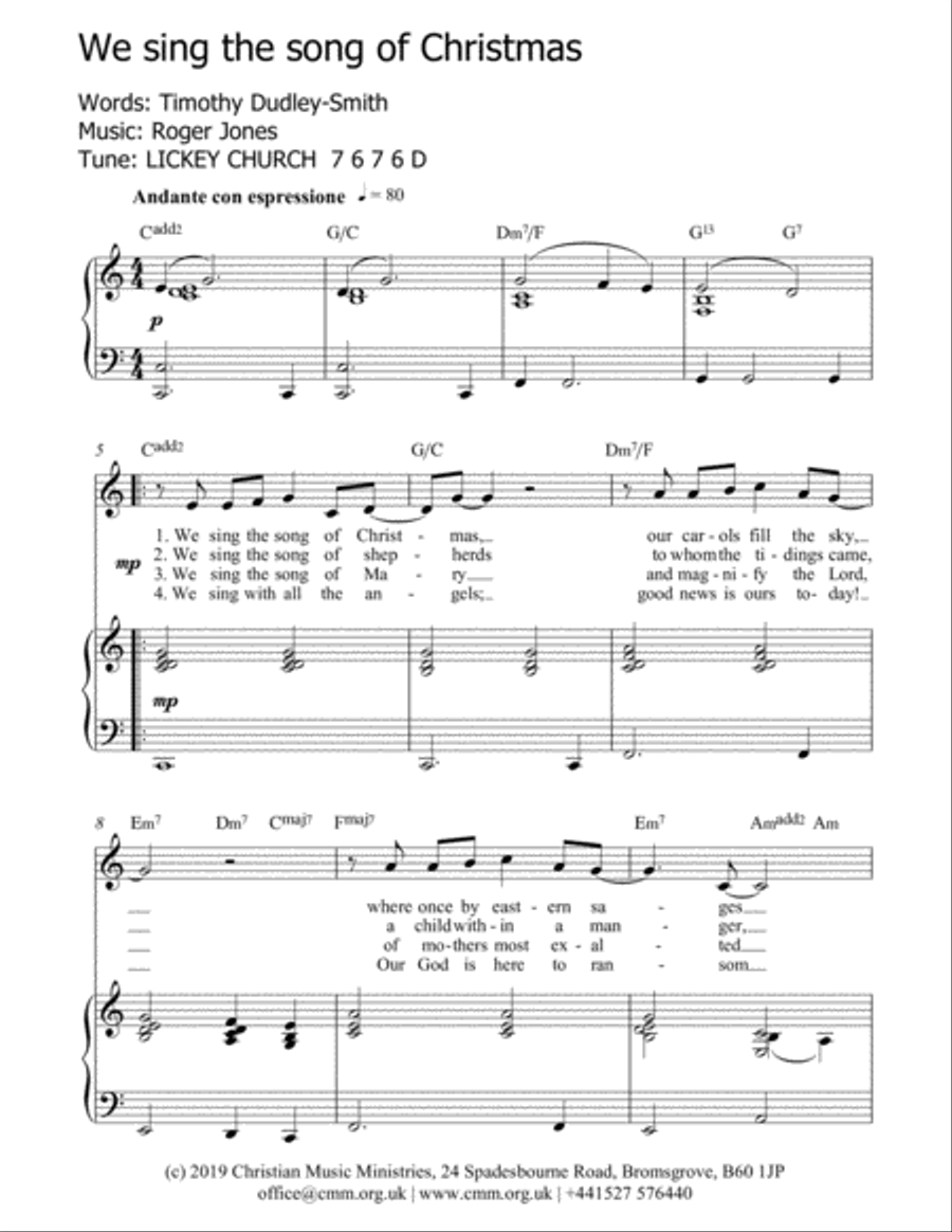 We sing the song of Christmas Unison Choir scores gallery preview page 2