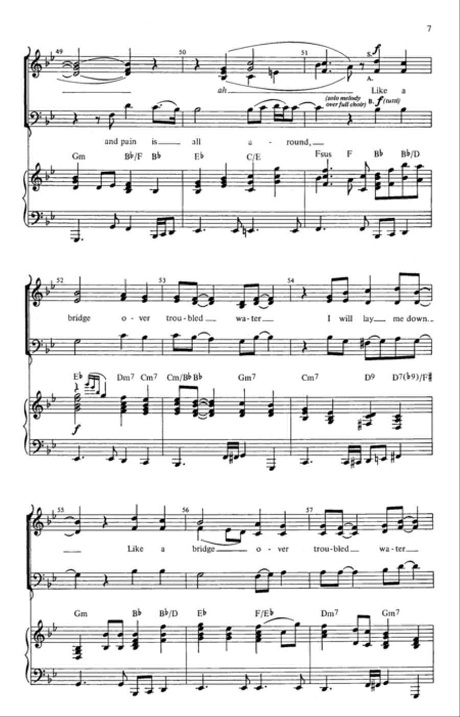 Bridge Over Troubled Water (arr. Kirby Shaw) 3-Part scores gallery preview page 6