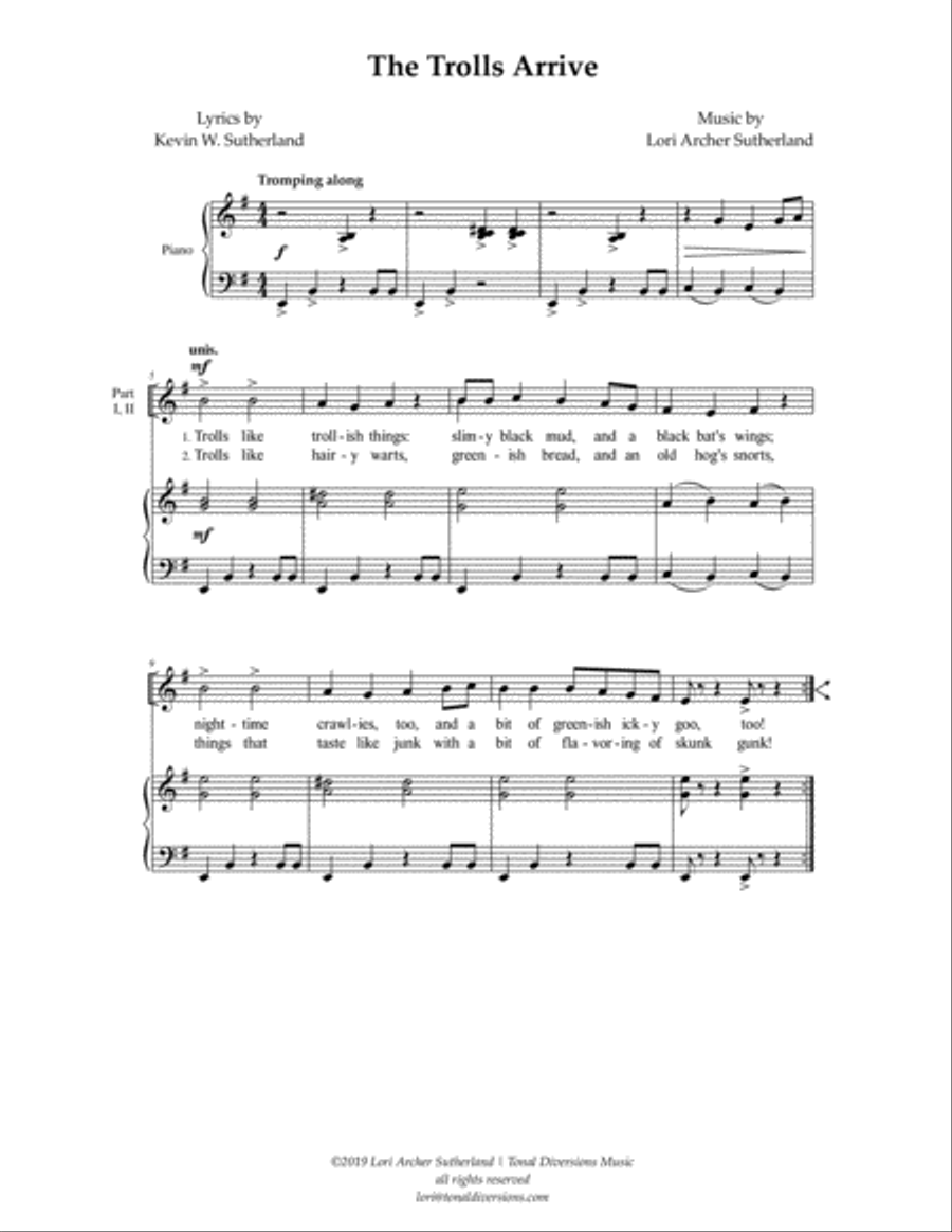 The Trolls Arrive 2-Part scores gallery preview page 1
