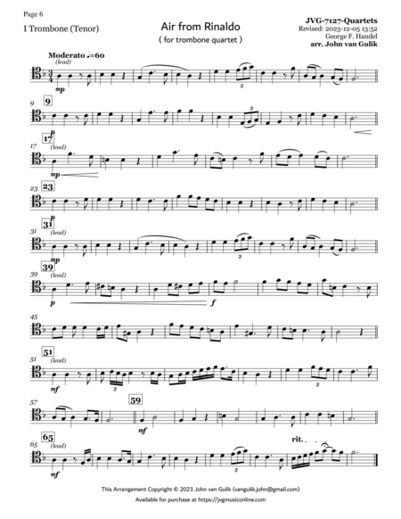 51 Trombone Quartets - Part 1 Tenor Clef