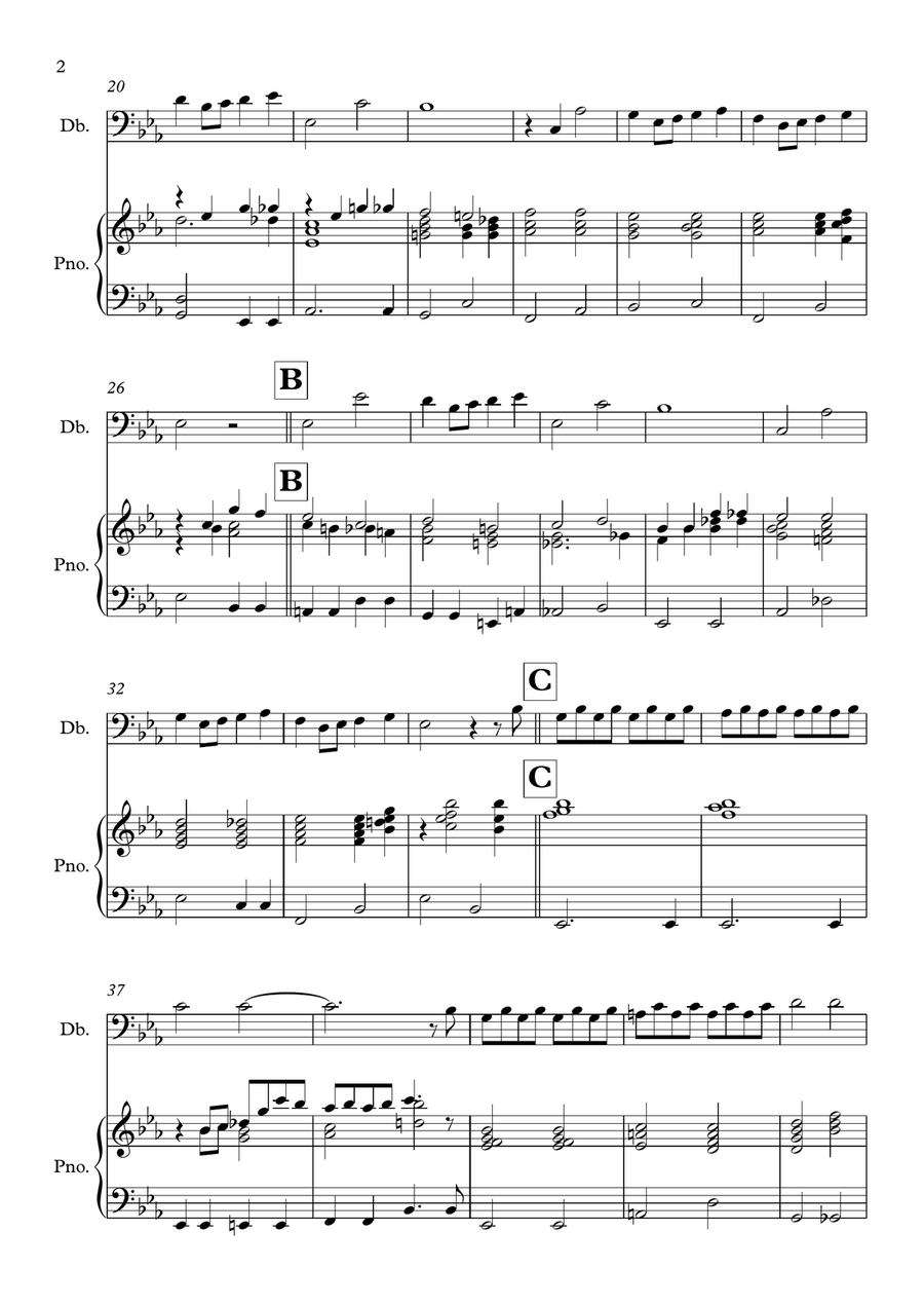 Over The Rainbow Double Bass scores gallery preview page 2