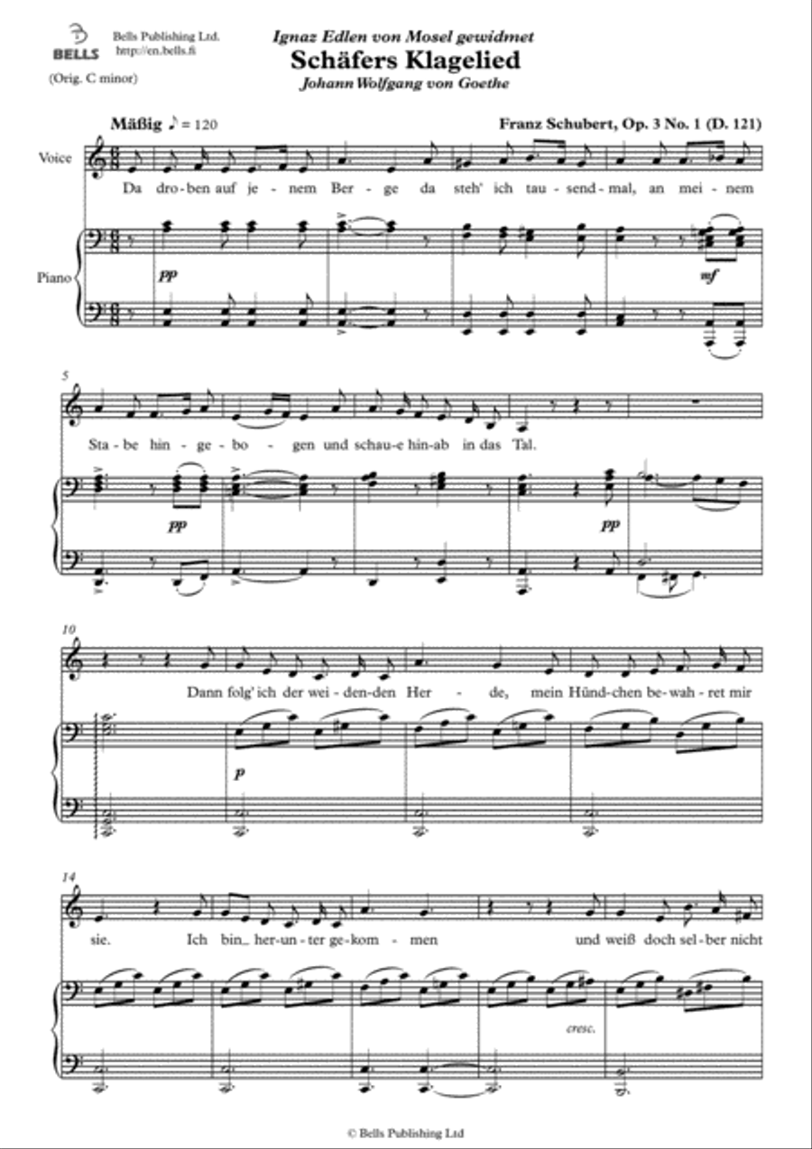 Schafers Klagelied, Op. 3 No. 1 (second version) (A minor)