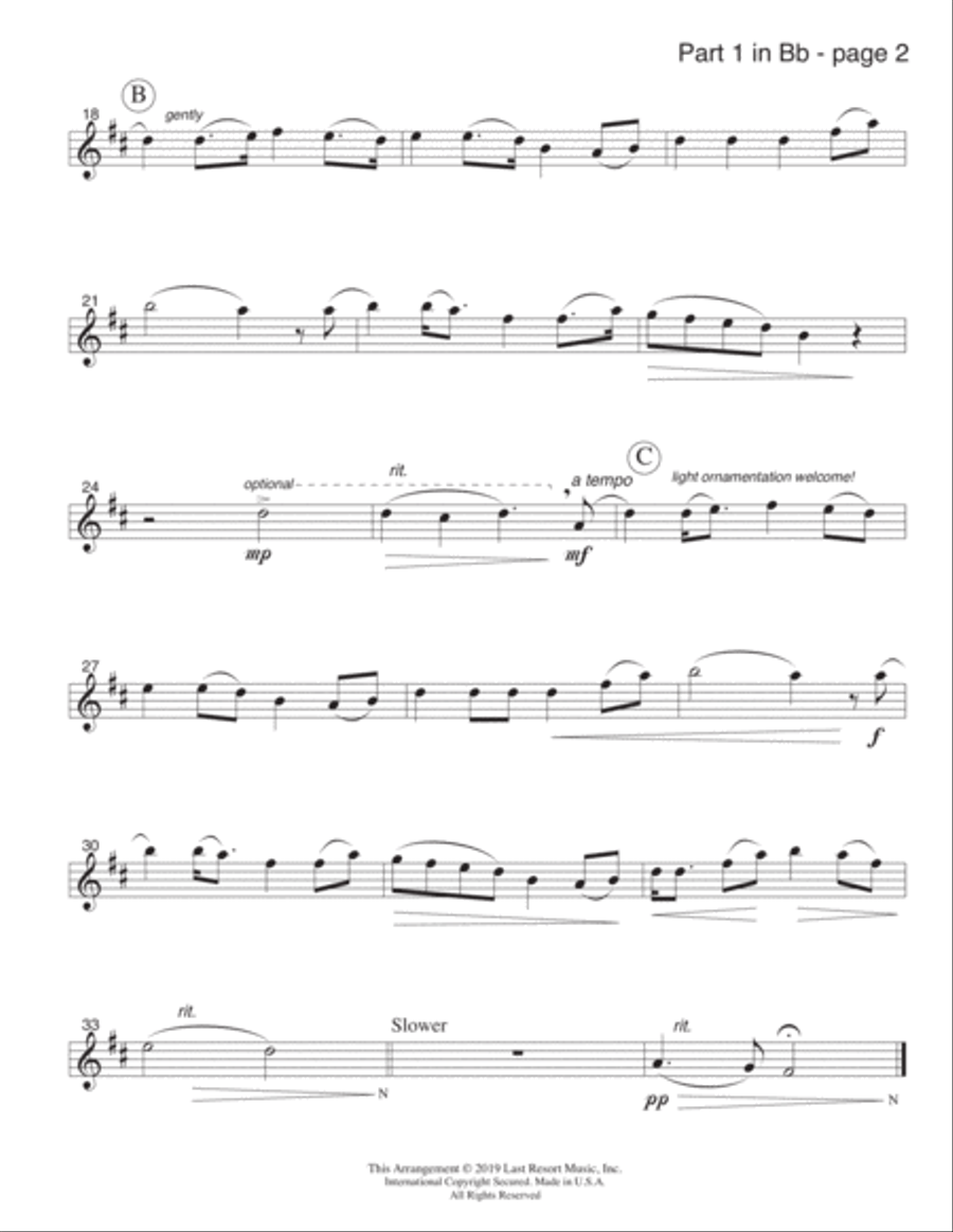 Loch Lomond for String Trio (or Wind Trio or Mixed Trio) Music for Three Large Ensemble scores gallery preview page 5