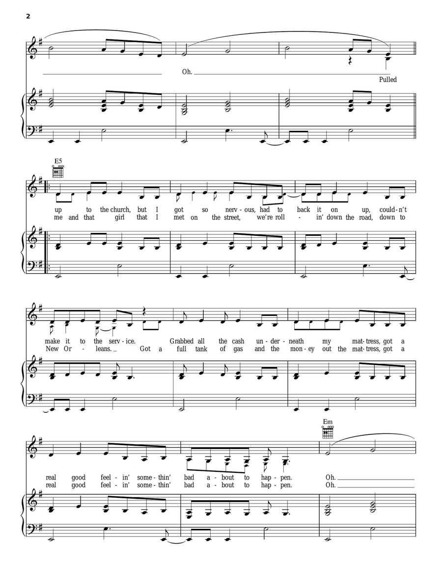 Somethin' Bad Somethin' Bad Piano, Vocal, Guitar scores gallery preview page 2
