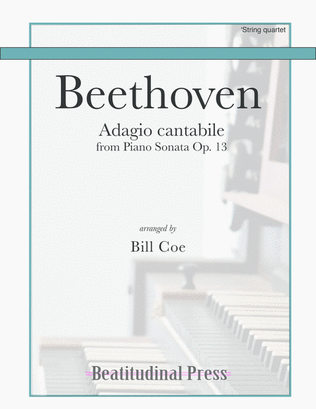 Book cover for Beethoven Adagio cantabile String Quartet score and parts