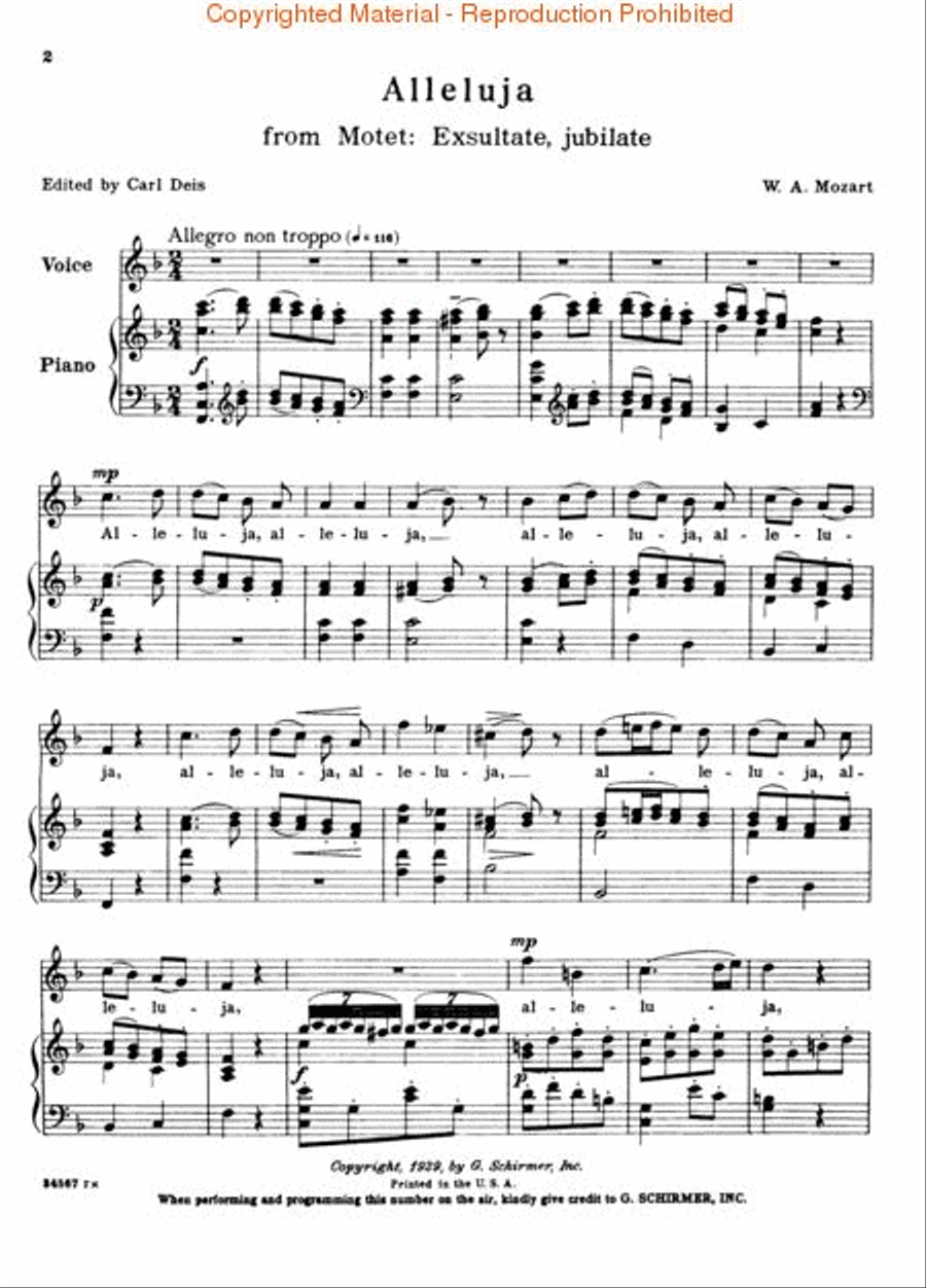 Alleluia (from Exsultate, jubilate) Voice scores gallery preview page 2