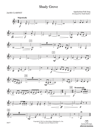 Shady Grove: 2nd B-flat Clarinet