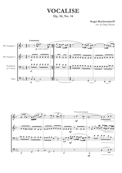 Vocalise for Brass Quartet image number null