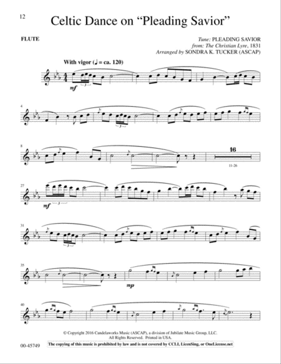 Celtic Dance on Pleading Savior Handbell Choir scores gallery preview page 12