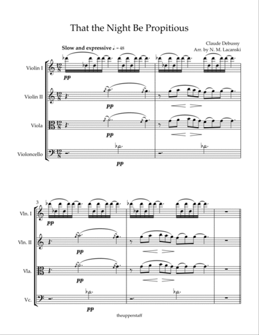 That the Night Be Propitious String Quartet scores gallery preview page 2
