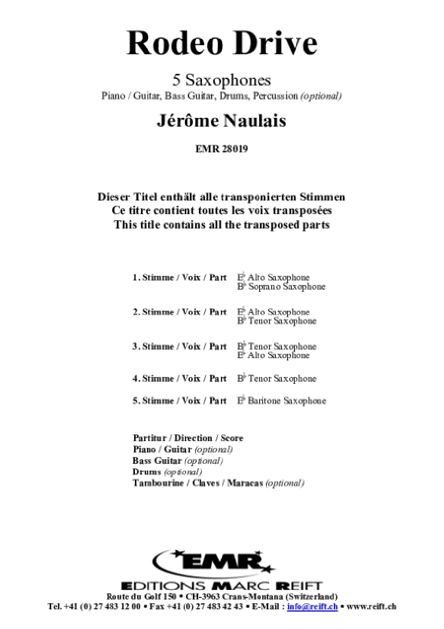 Rodeo Drive Saxophone Quintet scores gallery preview page 2