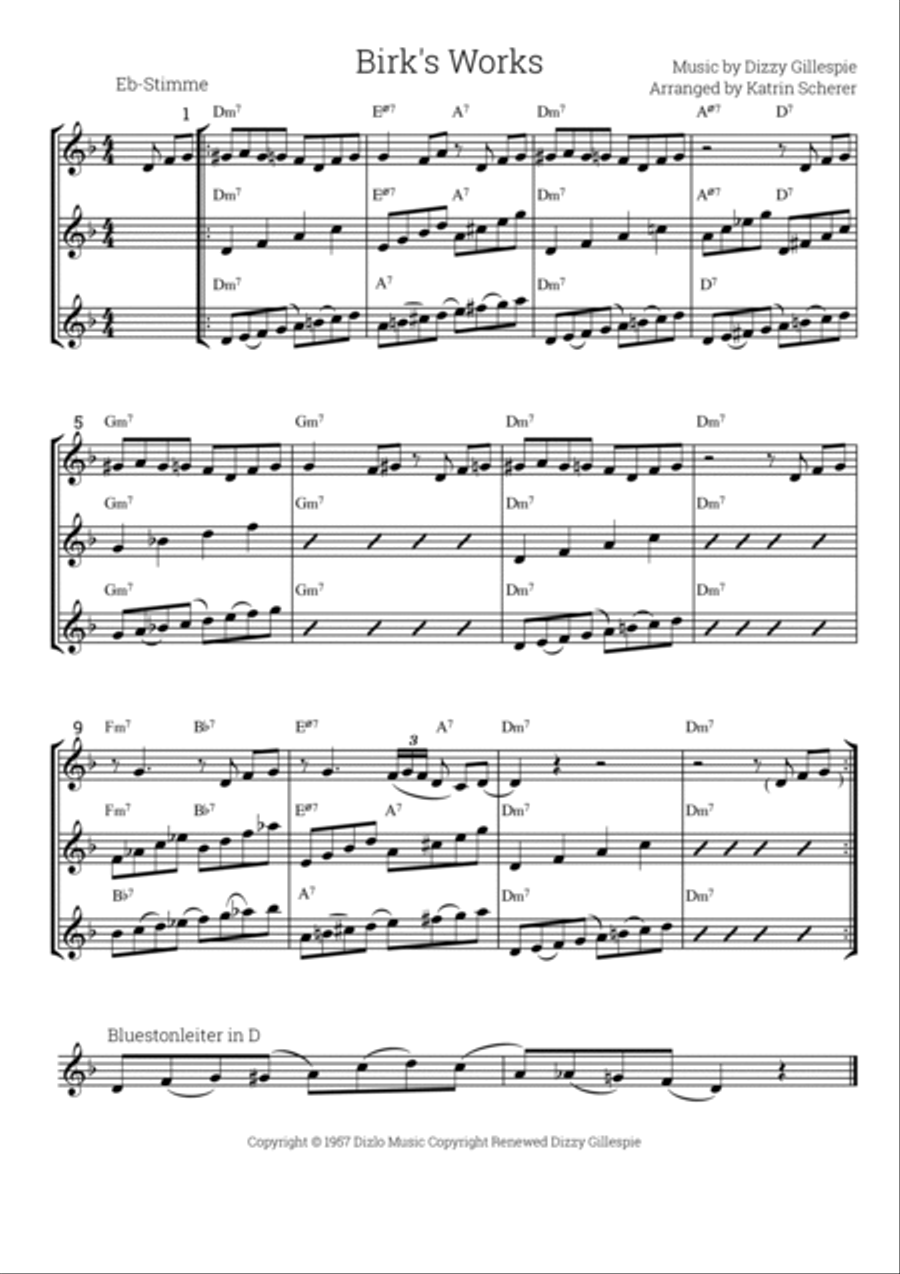 Birk's Works Alto Saxophone scores gallery preview page 1