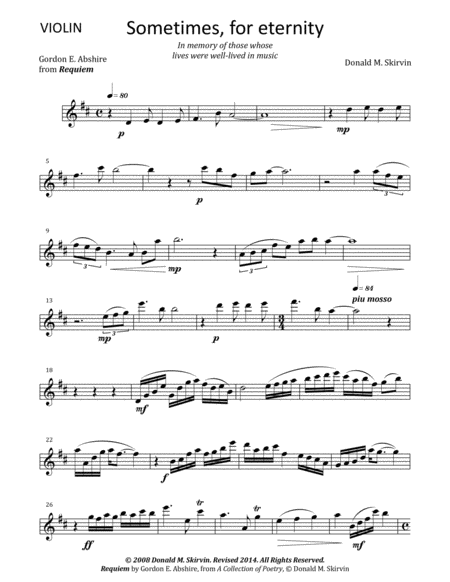 Sometimes, for eternity (Violin part) image number null