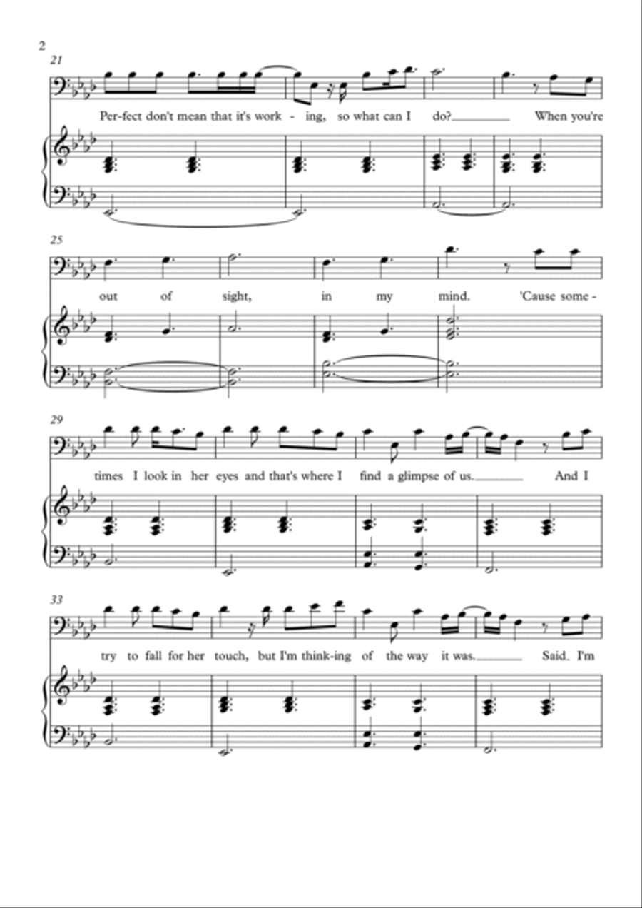Glimpse Of Us Piano scores gallery preview page 2