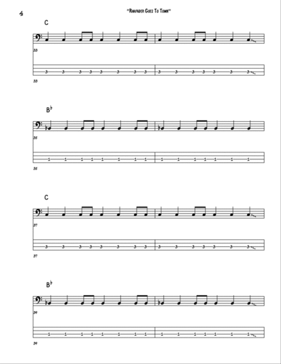 Rhayader Goes To Town Bass Guitar scores gallery preview page 4