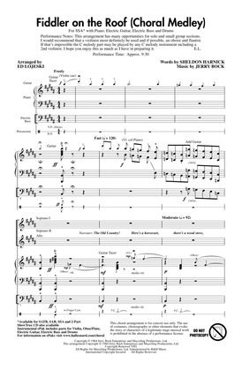 Book cover for Fiddler On The Roof (Choral Medley) (arr. Ed Lojeski)