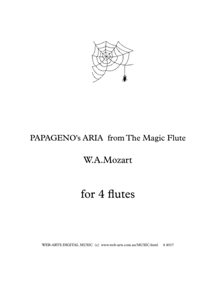 PAPAGENO's Aria from The Magic Flute for 4 flutes - MOZART image number null