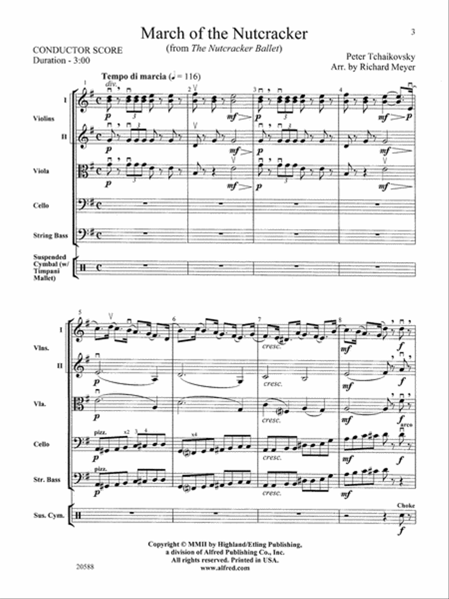 March of the Nutcracker (from The Nutcracker Ballet): Score String Orchestra scores gallery preview page 3
