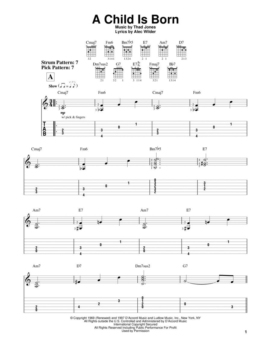 A Child Is Born Electric Guitar scores gallery preview page 1